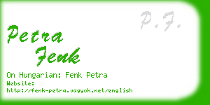 petra fenk business card